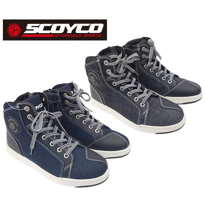 [SCOYCO] スコイコ バイクウエア ライダーブーツ レーシング靴 ギアチェンジ便利 競技用 通気性 普段履き DENIM/BLUE