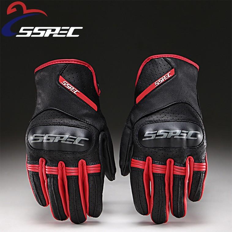 SSPEC] バイク用 レーシング グローブ 本革手袋 通気 防風 バイク用品
