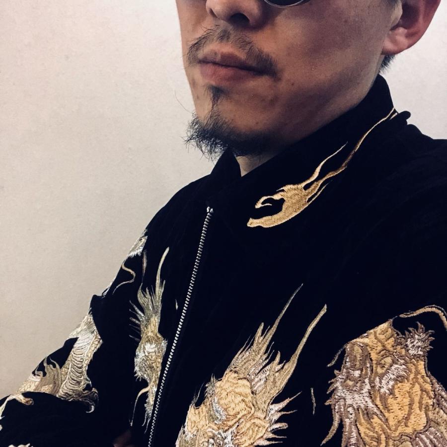 ヨコスカ] 男女兼用 双龍紋刺繍マーク オリジナルデザイン スカジャン