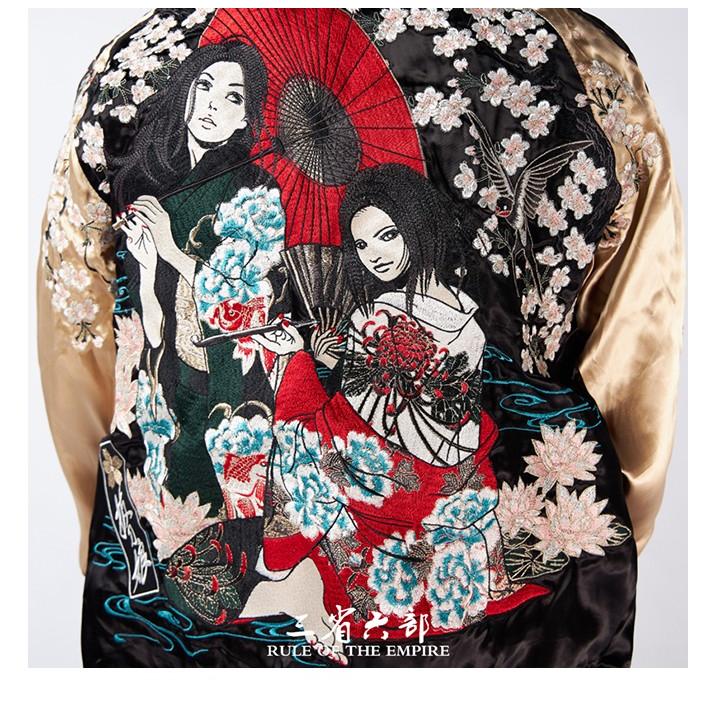 ヨコスカ 男女兼用 女侍ｘ便女刺繍マーク オリジナルデザイン スカジャン リバーシブル 極道高級品 シルク ジャケット 横須賀 M 2xl おしゃれ Yksk Smurai010 Produce Japan 通販 Yahoo ショッピング