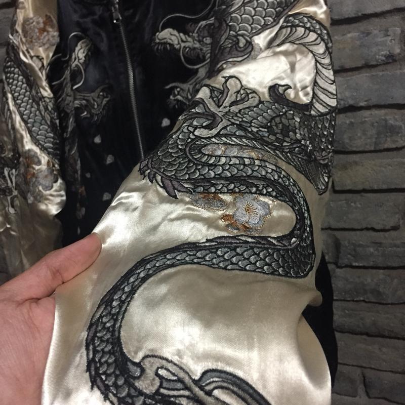 ヨコスカ] 男女兼用 真龍・鳳凰刺繍マーク スカジャン リバーシブル