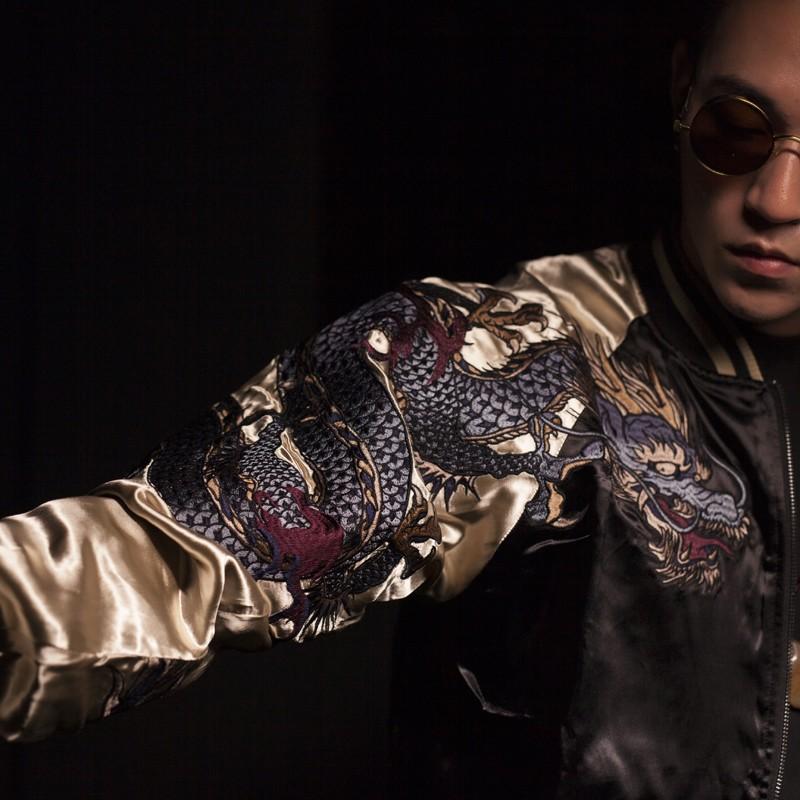 ヨコスカ] 男女兼用 四聖獣刺繍マーク 青龍 白虎 朱雀 玄武 スカジャン