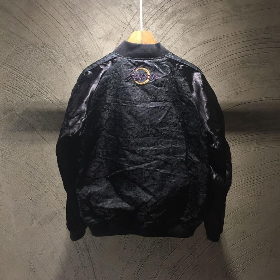 ヨコスカ] 男女兼用 雷神・風神刺繍スカジャン 横須賀 刺繍 金線 銀線