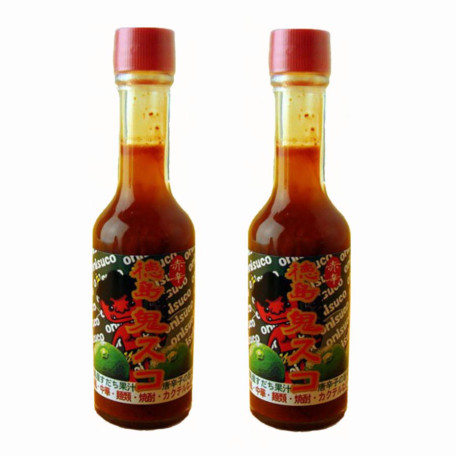タバスコ 徳島鬼スコ（赤2本） 徳島特産すだち果汁入り : 徳島県物産館