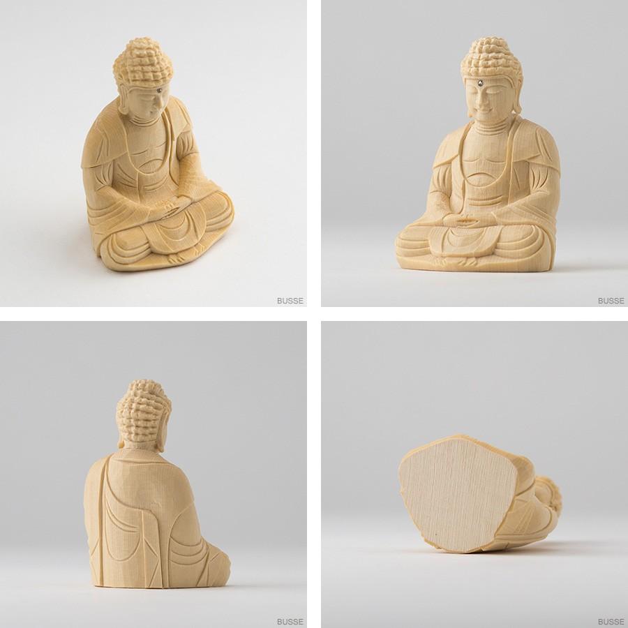 仏像 釈迦如来 座像 ヒノキ製 丸座 1.8寸 曹洞宗・臨済宗・天台宗