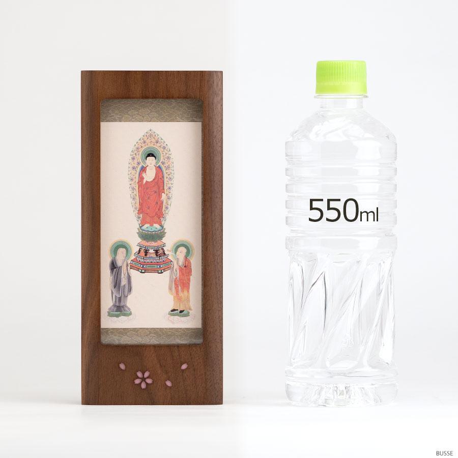 木製スタンド掛軸 さくら Sサイズ ウォールナット/樺桜  合幅 各宗用 （真言宗 浄土宗 浄土真宗本願寺派 西 浄土真宗大谷派 東 曹洞宗 桜彫 桜模様 ）の画像