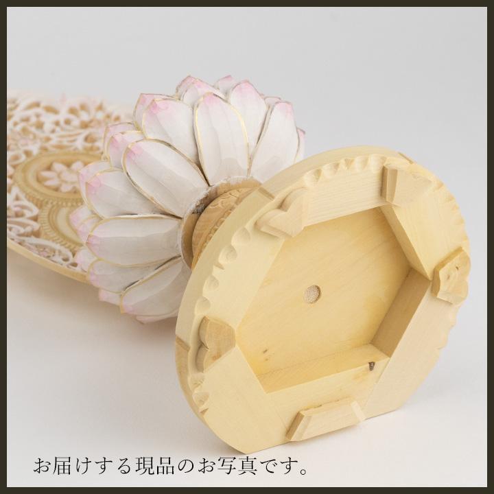 仏像 釈迦如来 座像 柘植製/ツゲ 丸座 2寸 金泥書 淡彩色 さくら色