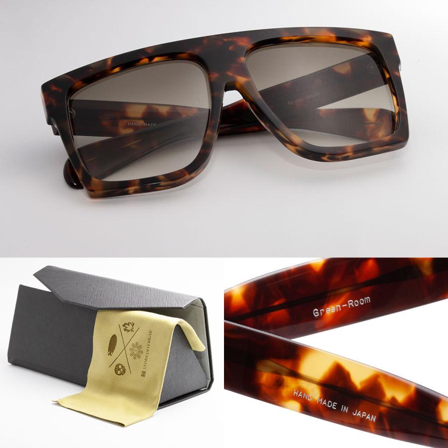 stone-d サングラス　鯖江　日本製　greenroom Stone-D Green Room Brown Yellow demi gradation Lens