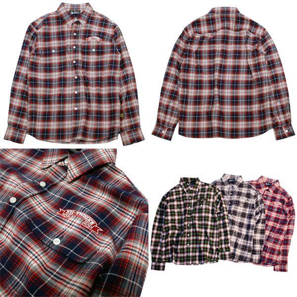 TWELVE 12 Flannel Shirts Navy-Red トゥエルブ フランネル チェックシャツ｜bussel｜02