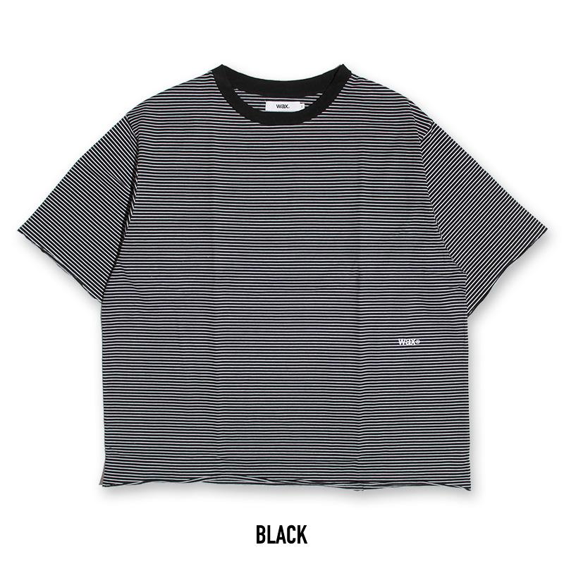 wax. ボーダー カットオフTシャツ Mサイズ WAX（ワックス） WAX Pinstripe cut off tee / ワックス ピン