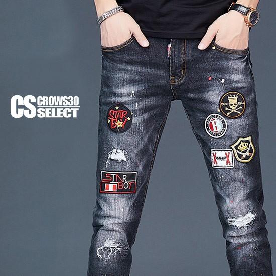 オープニング大放出セール デニムパンツ メンズ オラオラ系 ダメージ加工 スキニーパンツ ワッペン スカル ドクロ インポート 悪羅悪羅系ファッション お兄系 A 9 Hd Wape Dpt オラオラ系 ファッション Busta 通販 Yahoo ショッピング 代引不可 Dev