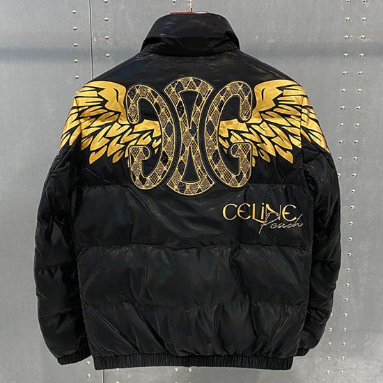 ファッション ダウンジャケット オラオラ メンズ チンピラ ヤンキー お兄系 インポート ゴールド 中綿ジャケット エンブレム 刺繍 羽 ウィング アウター ダウンジャケット オラオラ系 メンズ ダウンジャケット アウター イタリアン コート アウター Savannah Osc Com