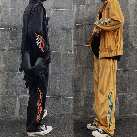 セットアップ メンズ オラオラ系 ジャージ 上下セット 刺繍 ファイヤーパターン 部屋着 ルームウェア お兄系 悪羅悪羅系 ストリート系 父の日 プレゼント |  | 02