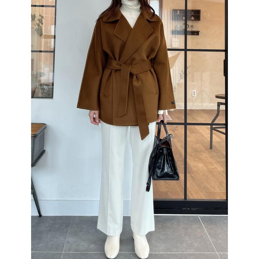 韓国TODAH7 ミディアムコート ハーフコート 両面プレミアムウール100  