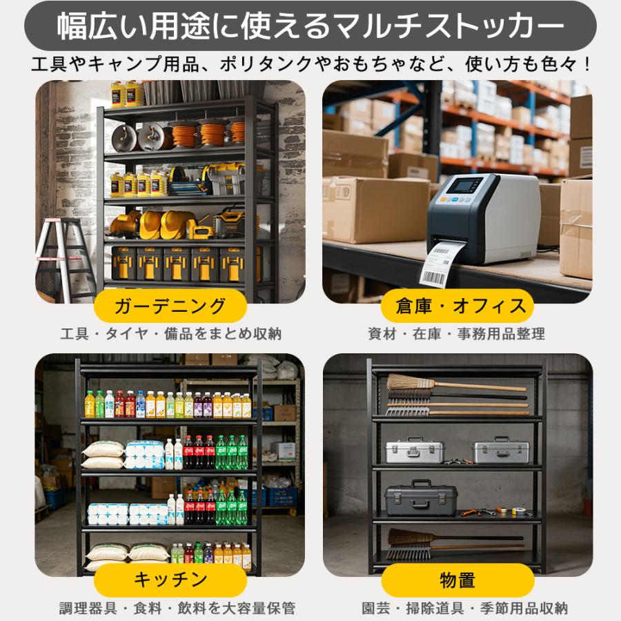 スチールラック 5段 150cm 幅 頑丈 500kg 耐荷重 メタルラック 大型