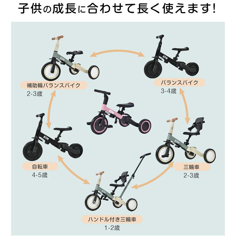 BTM 子供用三輪車 折りたたみ 押し棒付き 5in1 折り畳み 押し棒 BTM 子供用三輪車 折りたたみ 押し棒付き 5in1 折り畳み 押し棒
