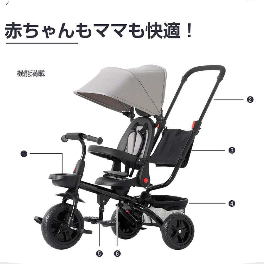 子供用三輪車 折りたたみ 三輪車 手押し棒 バイク かじとり 1歳 2歳 3歳 おしゃれ BTM 子供 こども おもちゃ 乗用玩具 キッズ プレゼント｜busyman-jp｜12