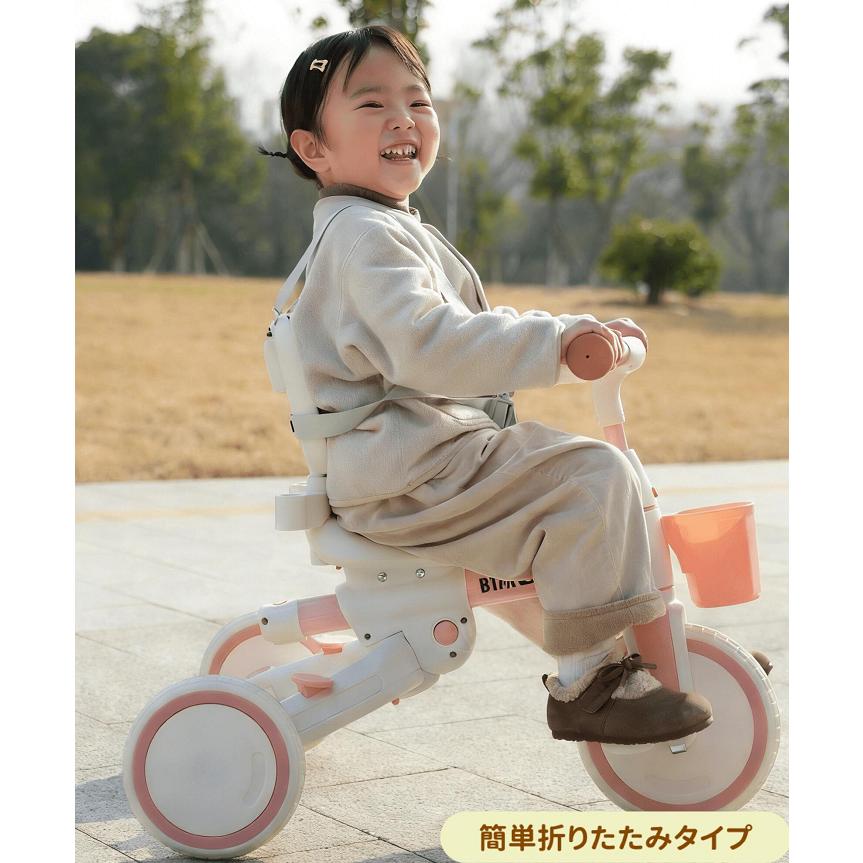 【日曜日特典★全品5%OFF！】子供用三輪車 折りたたみ 7in1 押し棒付 BTM ランニングバイク 自転車 おもちゃ 7WAY 三輪車カバー 乗用玩具 こども 軽量 キッズ_11