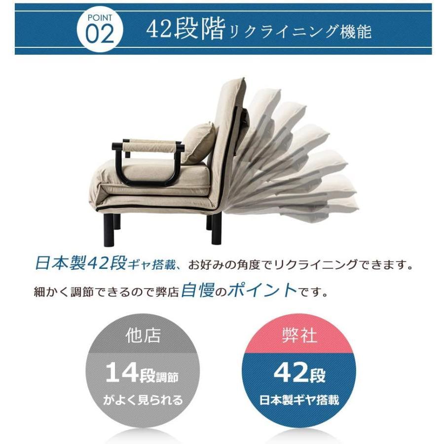 BTM ソファーベッド 折りたたみ 2人掛け 脚付き コンパクト 3WAY