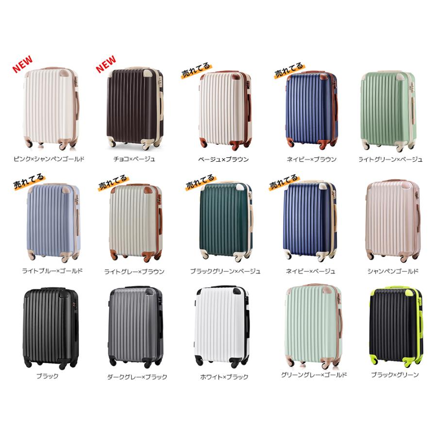 TANOBI キャリーケース M ライトブルー×ゴールド 在庫セール4,580円から！】スーツケース Sサイズ 軽量 キャリーケース