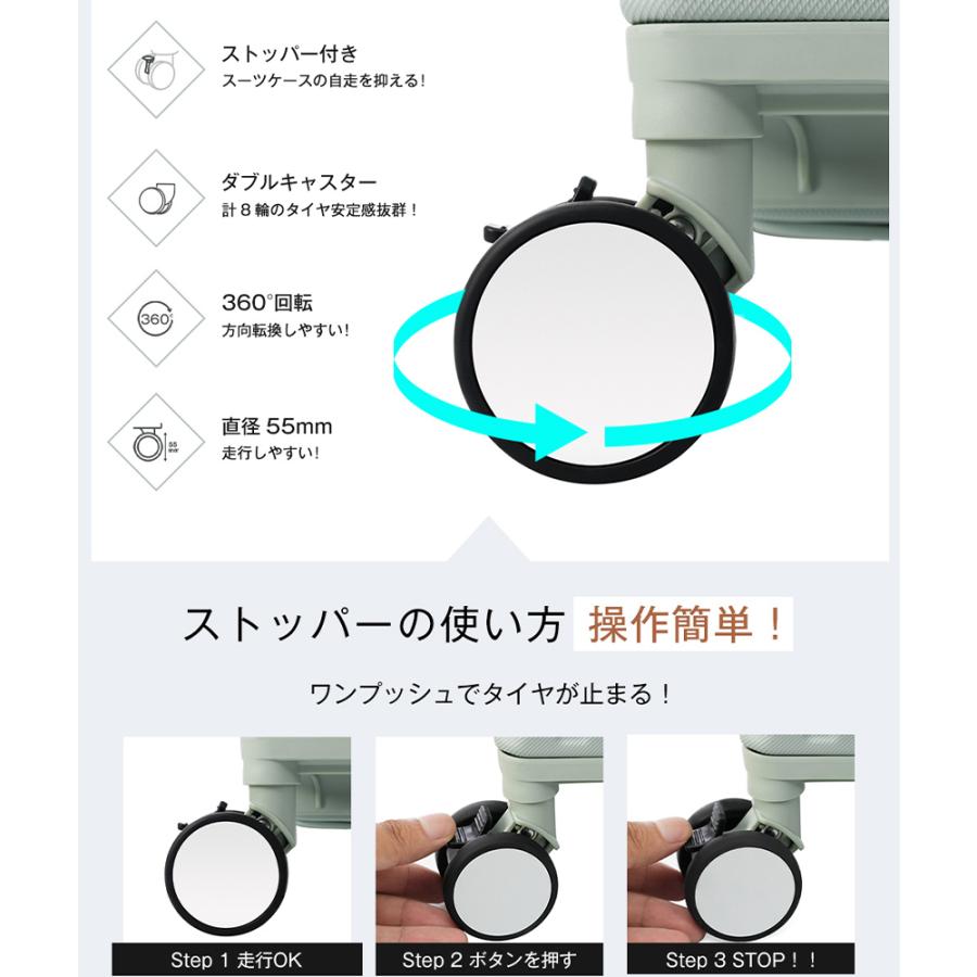 スーツケース Mサイズ キャリーケース キャリーバッグ ストッパー付き アルミコーナーパッド大容量超軽量 ファスナー DHY02 suitcase TANOBI |  | 19