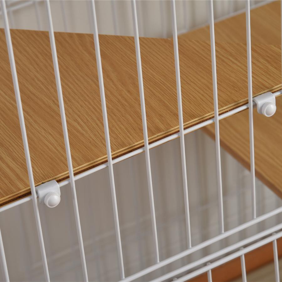 中型キャットケージ ハンモック付き BTM 猫 ケージ キャットケージ 2段 木製フレーム ハンモック付