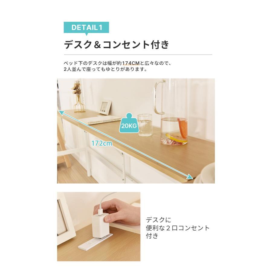 BTM ロフトベッド パイプベッド シングル コンセント付き デスク BTM ロフトベッド パイプベッド シングル コンセント付き デスク
