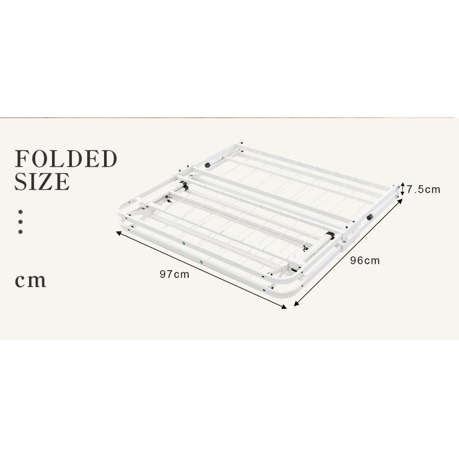 パイプベッド 折りたたみ ベッド ベッドフレーム シングル 軽量 持ち運び 組立簡単 広げるだけで完成 耐荷重200kg 折りたたみベッド 下収納｜busyman-jp｜07