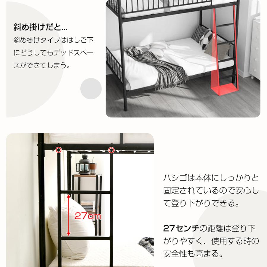 BTM 二段ベッド シングル スチール 分離可能 ベッド パイプ 金属製