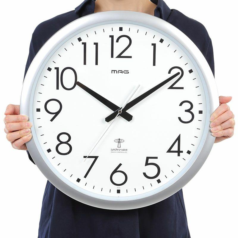 MAG（ノア精密） 掛け時計 大型 直径42cm 壁掛け時計 電波時計 夜間