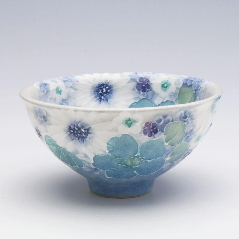 受注生産】工房ゆずりは 青彩白花 飯碗 : 舞陶館 - 通販 - Yahoo