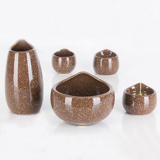 仏具セット しずく ブラウン 5点セット 3.0寸 〜 3.5寸 茶器 仏具セット しずく ブラウン 5点セット 3.0寸 〜 3.5寸 茶器