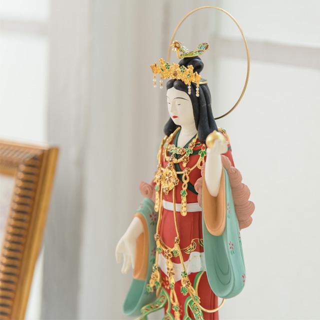 ゲキヤス仏壇店 仏像 仏壇用 RIYAK 彩色吉祥天「七宝焼」 PREMIER 仏具