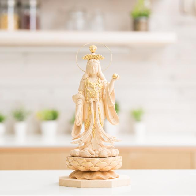 仏像 仏壇用 RIYAK 吉祥天 GRANDE 仏具 小物 仏具用品 木彫り おしゃれ かわいい コンパクト 仏壇 仏具 神具 激安仏壇店 gs_1