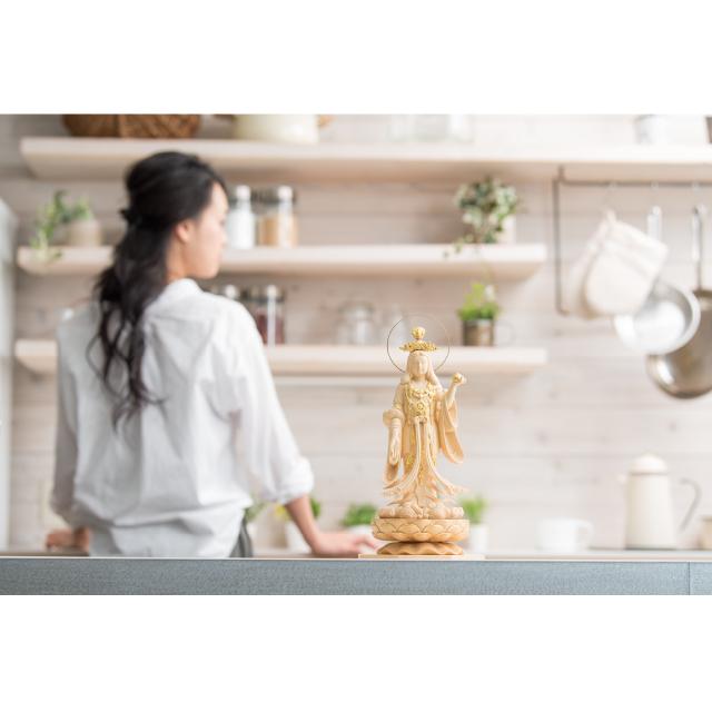 仏像 仏壇用 RIYAK 吉祥天 GRANDE 仏具 小物 仏具用品 木彫り おしゃれ かわいい コンパクト 仏壇 仏具 神具 激安仏壇店 gs_3