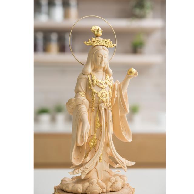 仏像 仏壇用 RIYAK 吉祥天 GRANDE 仏具 小物 仏具用品 木彫り おしゃれ かわいい コンパクト 仏壇 仏具 神具 激安仏壇店 gs_5