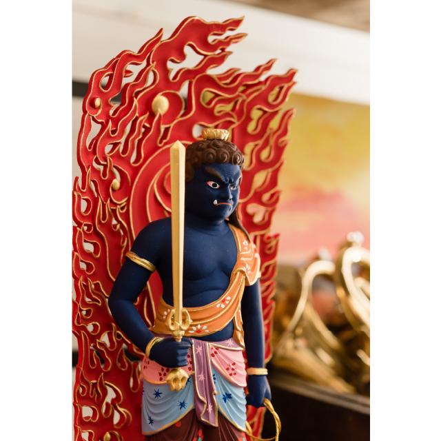 ゲキヤス仏壇店 仏像 仏壇用 RIYAK 彩色不動明王 GRANDE 仏具 小物 