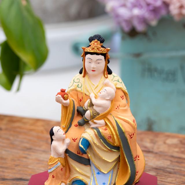 仏像 仏壇用 RIYAK 彩色鬼子母神 BASIC 仏具 小物 仏具用品 木彫り おしゃれ かわいい コンパクト 仏壇 仏具 神具 激安仏壇店の画像