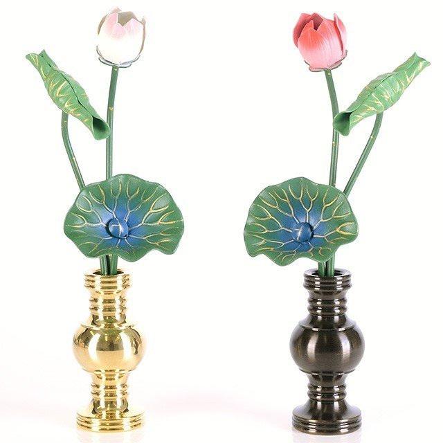 ゲキヤス仏壇店 常花 仏具 「アルミ 常花 3本立 彩色 華鋲用 3.0寸