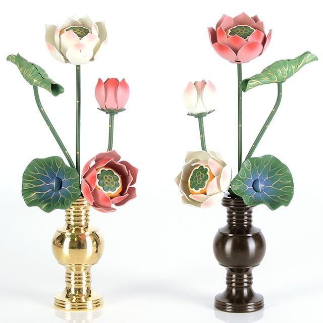 ゲキヤス仏壇店 常花 仏具「アルミ 常花 彩色 華鋲用 4.0寸 5本立 一対