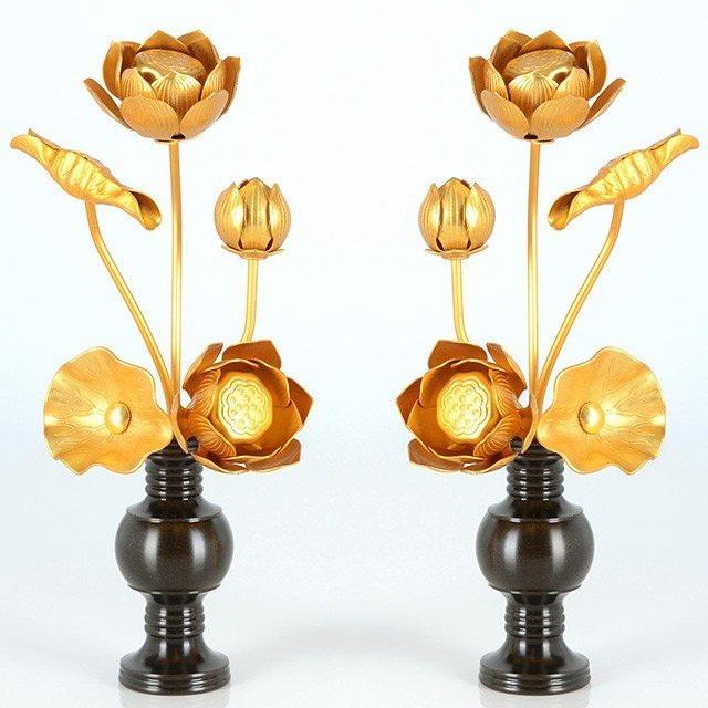 ゲキヤス仏壇店 常花 仏具 「アルミ常花 3寸 5本立 消金 華鋲用」 小常