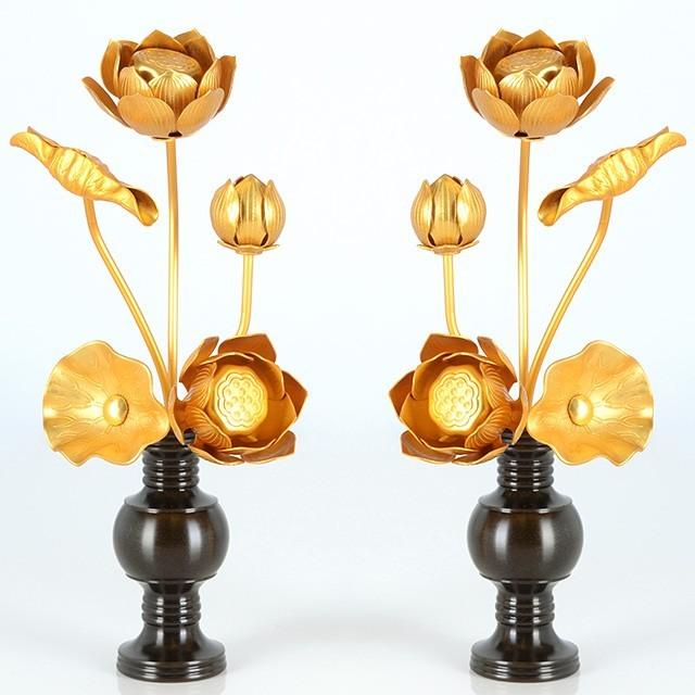 ゲキヤス仏壇店 常花 仏具 「アルミ常花 3寸 5本立 消金 華鋲用」 小常