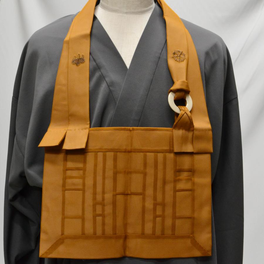 正絹　金紗　薄橙　曹洞宗　9寸絡子 正絹 金紗 薄橙 曹洞宗 9寸絡子 hisayadou_rakusu-shoken-zgjn