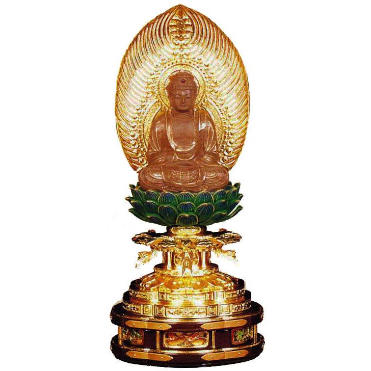 曹洞宗 仏像 白檀 ご本尊 釈迦如来 丸台座 2.0寸