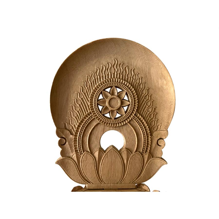 仏像 大日如来 真言宗 楠木 八角台座 金泥書 3.0寸 仏具 楠木地彫 木彫 木製_3