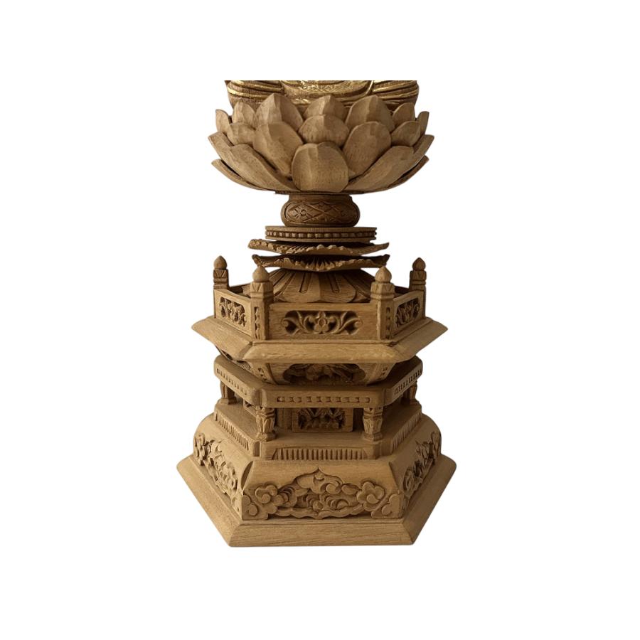 座釈迦 金泥書 釈迦如来　仏像　仏具 仏像 檀木 座釈迦如来 金泥書