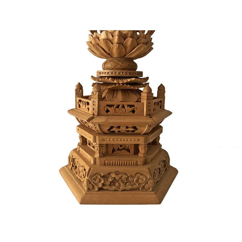 西立弥陀 楠木 六角台座 金泥書 5.0寸 仏具 浄土真宗本願寺派 西 楠木地彫 【祓う】