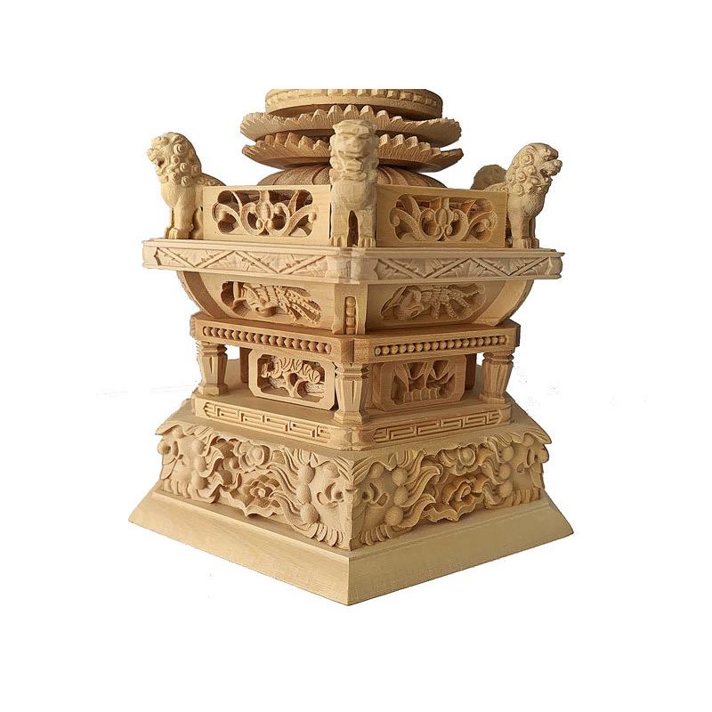 仏像 桧 六角台座 舟立弥陀 唐草光背 金泥有 6.0寸