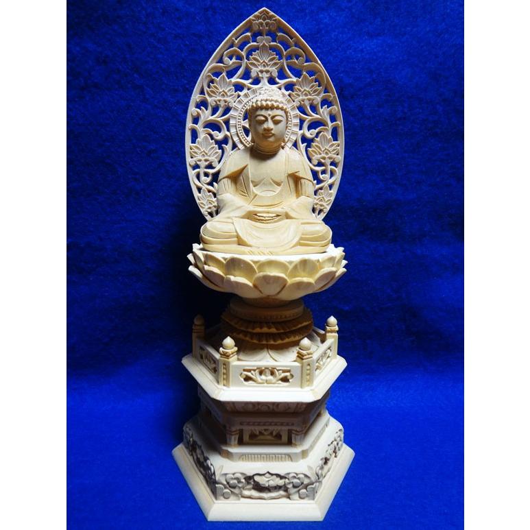 仏像 大黒天 総白木 高台付 4.0寸