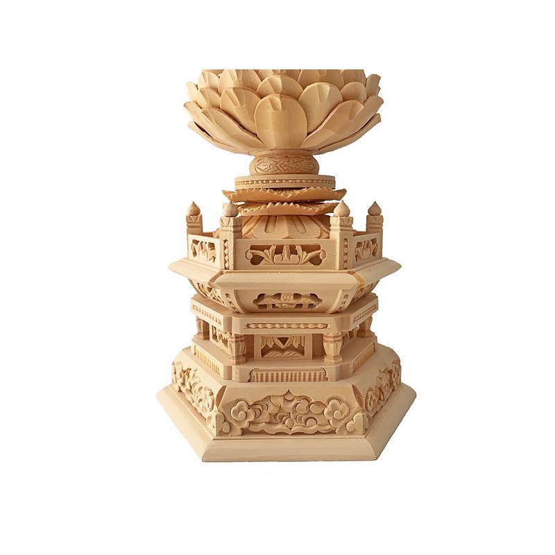 天台宗 仏像 総ヒノキ 六角台座 座弥陀 金泥書 3.0寸（仏像総